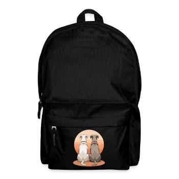 Zwei Hunde am Sonnenuntergang - Rucksack - Schwarz - Vorne