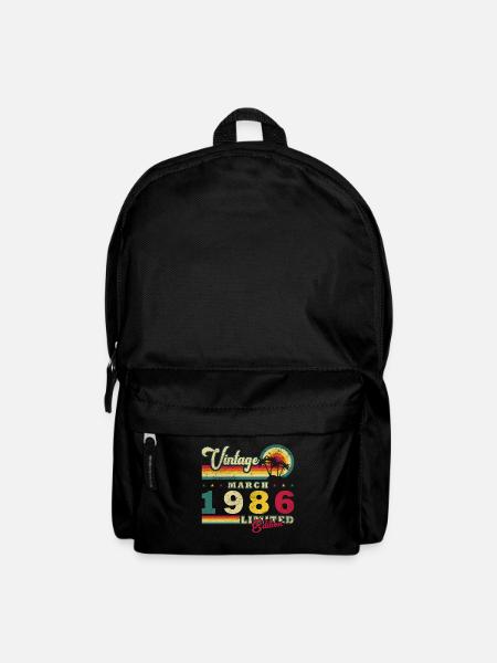 40. Geburtstag Geschenk März 1986 Vintage Retro - Rucksack - Schwarz