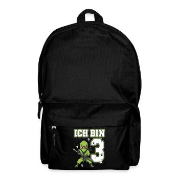 Ich bin 3 Ninja 3. Geburtstag Grüne Karate - Rucksack - Schwarz - Vorne