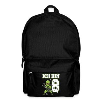 Ich bin 8 Ninja 8. Geburtstag Grüne Karate - Rucksack - Schwarz - Vorne