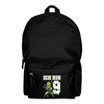 I'm 9 Ninja 9th Birthday Green Karate - Backpack - black - Front