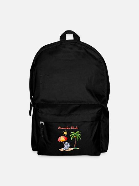 Pawradise Mode – Summer Cat Beach Vibes - Backpack - black
