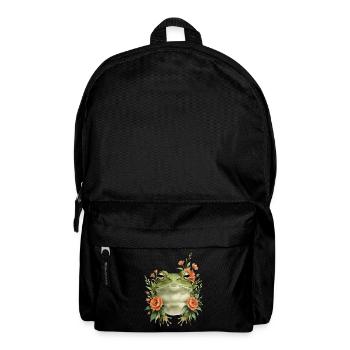 Grenouille de printemps avec couronne de fleurs - Sac à dos - noir - Devant
