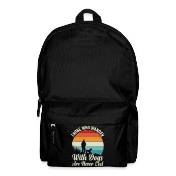 Those Who Wander With Dogs Retro Sunset - Backpack - black - Front