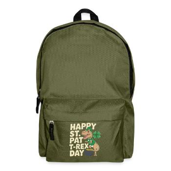 Dino Leprechaun St Patrick Day - Rucksack - Olivgrün - Vorne