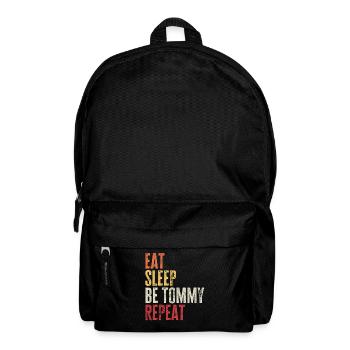Iss, schlaf, sei Tommy, wiederhole Retro-Name - Rucksack - Schwarz - Vorne