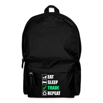 Eat sleep trade repeat stock market stock market trader - Backpack - black - Front