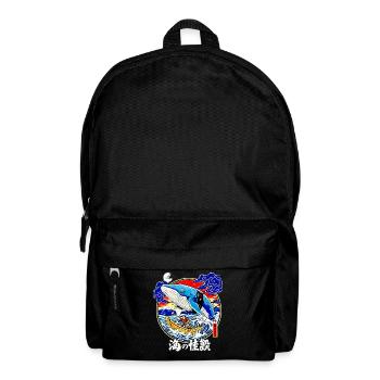 Sushi Whale Japanese Art Big Wave Fuji - Backpack - black - Front