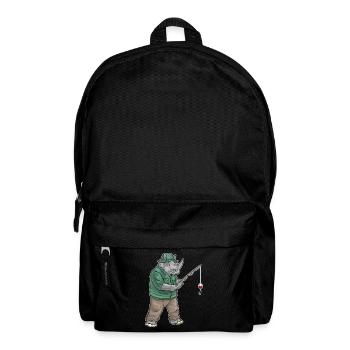Nashorn Angler Angelrute Angeln - Rucksack - Schwarz - Vorne