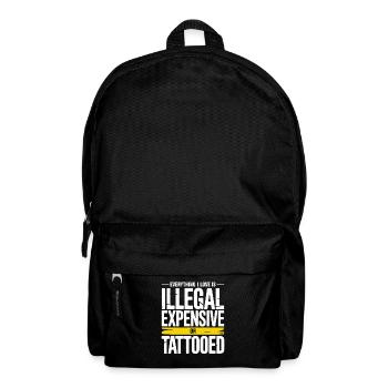 Everything I Love Is Tattooed Tätowiert Tattoo - Rucksack - Schwarz - Vorne