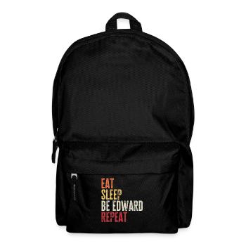 Eat Sleep Be Edward Repeat Retro Name - Backpack - black - Front