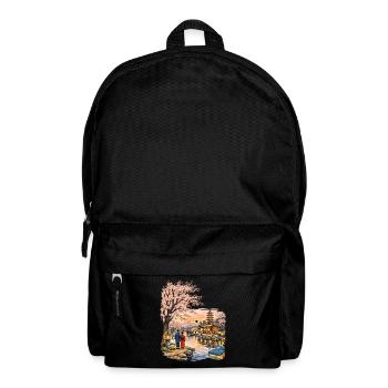 Traditioneller Japanischer Kirschblüten - Rucksack - Schwarz - Vorne