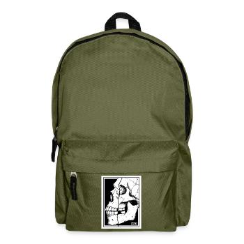 Zerbrochenes Schädelporträt - Rucksack - Olivgrün - Vorne