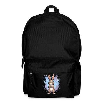 Distraught rabbit with paint splash - Backpack - black - Front