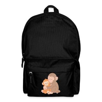Monkey and Baby Embrace - Backpack - black - Front