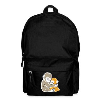 Monkey Hug Duo Illustration - Rucksack - Schwarz - Vorne