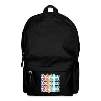Retro Dolphins Text Ocean Lover Graphic - Backpack - black - Front