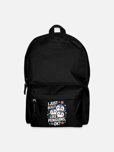 Trio de pingouins en train de dire une photo - Sac à dos - noir