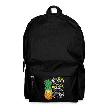 Be A Pineapple Stand Tall Wear A Crown Quote Art - Backpack - black - Front