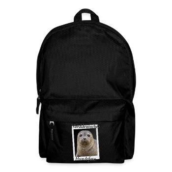 Norddeutsches Hundefoto Lustiger Seehund Nordsee H - Rucksack - Schwarz - Vorne