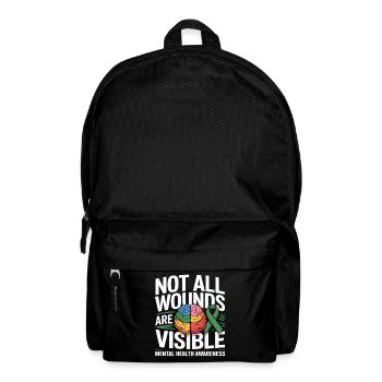 Not All Wounds Are Visible – Mental Health - Backpack - black - Front