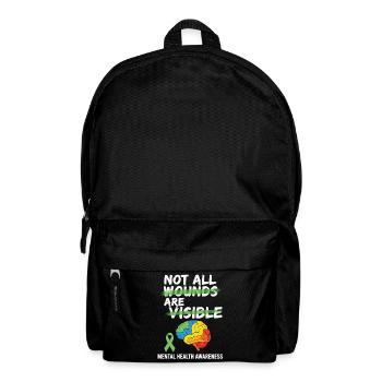 Not All Wounds Are Visible – Mental Health - Backpack - black - Front