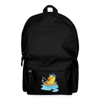 Ente Angler Fisch Angeln - Rucksack - Schwarz - Vorne