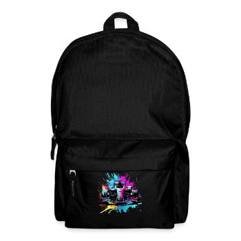 Racing Cars Colorful Splash Art Car Racer - Backpack - black - Front