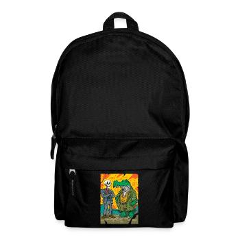 Neon Street Dino: Skeleton vs Alligator CEO - Rucksack - Schwarz - Vorne