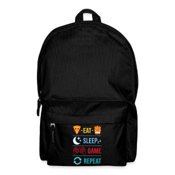 Eat Sleep Game Repeat Gaming Quotes for Gamer - Rucksack - Schwarz - Vorne