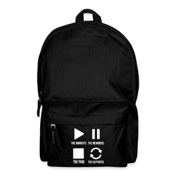 Mindfulness, Moments, Memories, Happiness - Backpack - black - Front