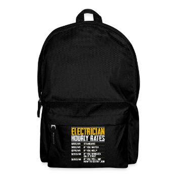 Elektriker Stundensatz Humor - Rucksack - Schwarz - Vorne