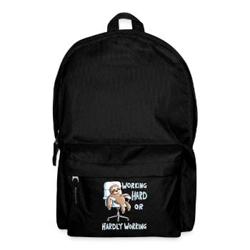 Working Hard Faultier Büro Arbeit  - Rucksack - Schwarz - Vorne