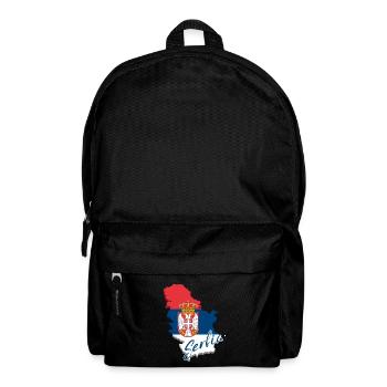 Carte avec le drapeau de la Serbie, j’adore la Serbie - Sac à dos - noir - Devant