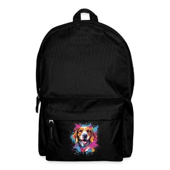 Bunter Beagle Splash Art Dog - Rucksack - Schwarz - Vorne