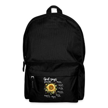 La foi chrétienne du tournesol prie Jésus - Sac à dos - noir - Devant