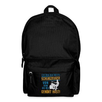 Schlagzeuger Der Nie Gehörte Star / Lustiger Spruc - Rucksack - Schwarz - Vorne