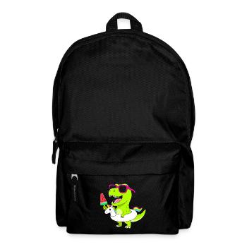Neon-Dino mit Eis und Einhorn - Backpack - black - Front