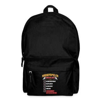 Hockeyspieler Checkliste - Rucksack - Schwarz - Vorne