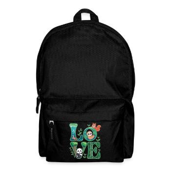 Nature Love Shirt with Panda Sloth - Backpack - black - Front