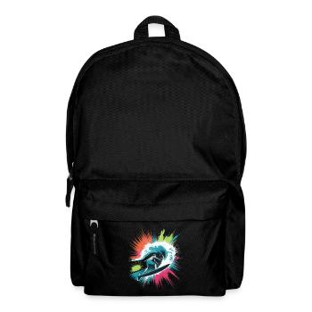 Colorful Surfer Watercolors Splashes Graffiti - Backpack - black - Front