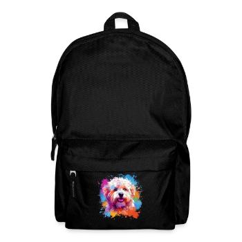 Bunte Hundespritzkunst Bichon Fris - Rucksack - Schwarz - Vorne