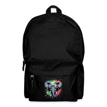 Colorful Elephant Watercolor Splash - Backpack - black - Front