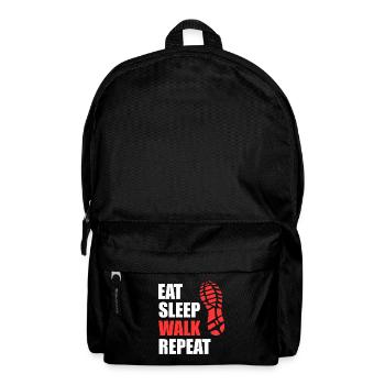 Eat Sleep Walk Repeat - Shoe Print Hiking - Backpack - black - Front