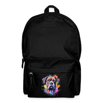 Colorful Splash Art Boxer Dog - Backpack - black - Front