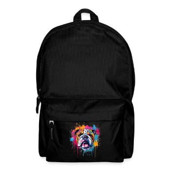 Colorful Dog Splash Art Bulldog - Backpack - black - Front