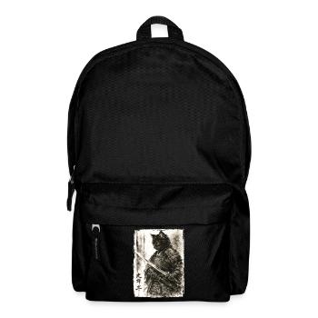 Samurai Cat Japanese Warrior Ukiyoe Anime - Backpack - black - Front