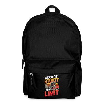 Wer Nicht Stürzt Fährt Am Limit Mountainbike - Rucksack - Schwarz - Vorne