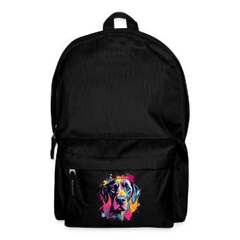 Art éclaboussuré de chien dogue allemand coloré - Sac à dos - noir - Devant