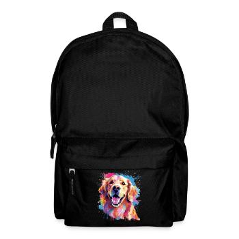 Golden Retriever Hund Spritzkunst bunt - Rucksack - Schwarz - Vorne